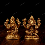 Brass God Ganesha Laxmi Idol