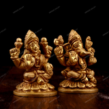 Brass God Ganesha Laxmi Idol