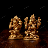 Brass God Ganesha Laxmi Idol