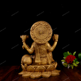 Brass Saraswati Sitting on a Lotus Flower