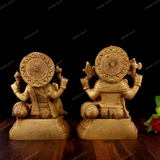 Brass Ganesha Laxmi on Oval Paoti