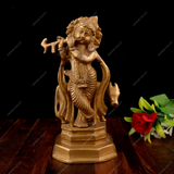 Brass Krishna with Cow Idol