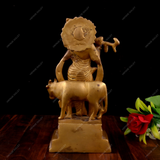 Brass Krishna with Cow Idol