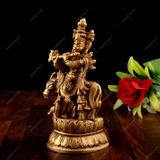 Brass Krishna with Cow Idol