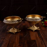 Brass Kuber Diya On Tortoise - Set of 2
