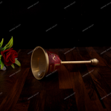 Brass Puja Hand Bell - Om and Swastika etchings
