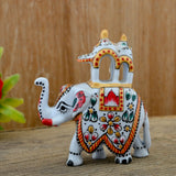 Metal Ambabari Meenakari Work Painted - 3 Inches - White
