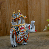 Metal Ambabari Meenakari Work Painted - 3 Inches - White
