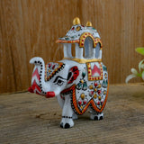 Metal Ambabari Meenakari Work Painted - 3 Inches - White