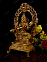 BRASS ARCH LORD SARASWATI IDOL