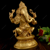 Brass Gol Ganesha Idol