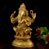 Brass Gol Ganesha Idol