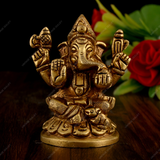 Brass Ganesha Idol Sitting Miniature