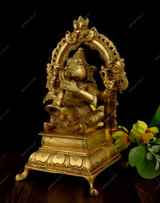 Brass Music Ganesha Idol - Shehnai