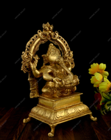 Brass Music Ganesha Idol - Mridangam