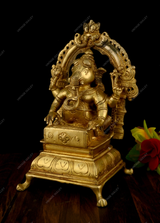 Brass Music Ganesha Idol - Harmonium