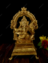 Brass Music Ganesha Idol - Sitar