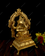 Brass Music Ganesha Idol - Sitar