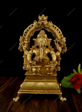 Brass Music Ganesha Idol - Tabla