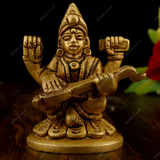 BRASS LORD SARASWATI IDOL Miniature