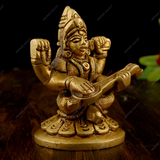 BRASS LORD SARASWATI IDOL Miniature