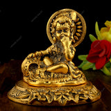 White Metal Golden Oxidized Bal Gopal Makhan