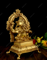 Brass Music Ganesha Idol - Manjira
