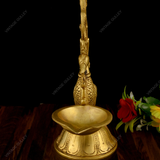 Brass Dancing Peacock Diya