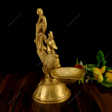 Brass Dancing Peacock Diya