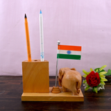 Wooden Carved Pencil & Pen Holder