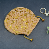 Women's Velvet Ethnic Rajasthani Potli Bag - Cream