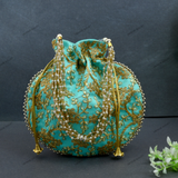 Women's Ethnic Rajasthani Potli Bag - Green