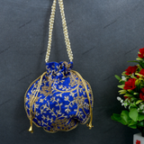 Women's Ethnic Rajasthani Potli Bag - Blue