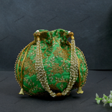 Women's Ethnic Rajasthani Potli Bag - Green