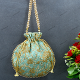 Women's Ethnic Rajasthani Potli Bag - Green