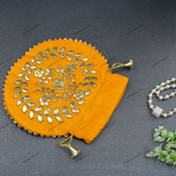 Women's Flower Motif Potli - Yellow