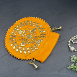 Women's Flower Motif Potli - Orange