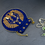 Women's Peacock Motif Potli - Blue