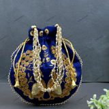 Women's Peacock Motif Potli - Blue