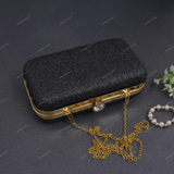 Glitter Clutch for Female - Black