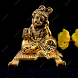 Bal Gopal Sitting Showpiece for Gifting and Home Decor in Metal
