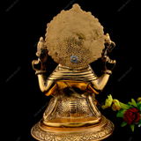 Metal Reading Ganesha Idol for Home Decor