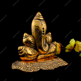 Metal Panch Mukhi Lord Ganesh Idol Statue for Puja