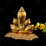Metal Panch Mukhi Lord Ganesh Idol Statue for Puja