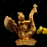 White Metal Golden Oxidized Bal Gopal on Peacock