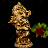 White Metal Golden Bal Ganesha Small