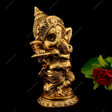 White Metal Golden Bal Ganesha Small