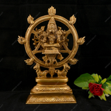 Brass Vishnu with 14 Hands and Narsimha Statue