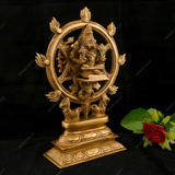 Brass Vishnu with 14 Hands and Narsimha Statue