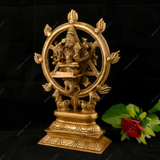 Brass Vishnu with 14 Hands and Narsimha Statue